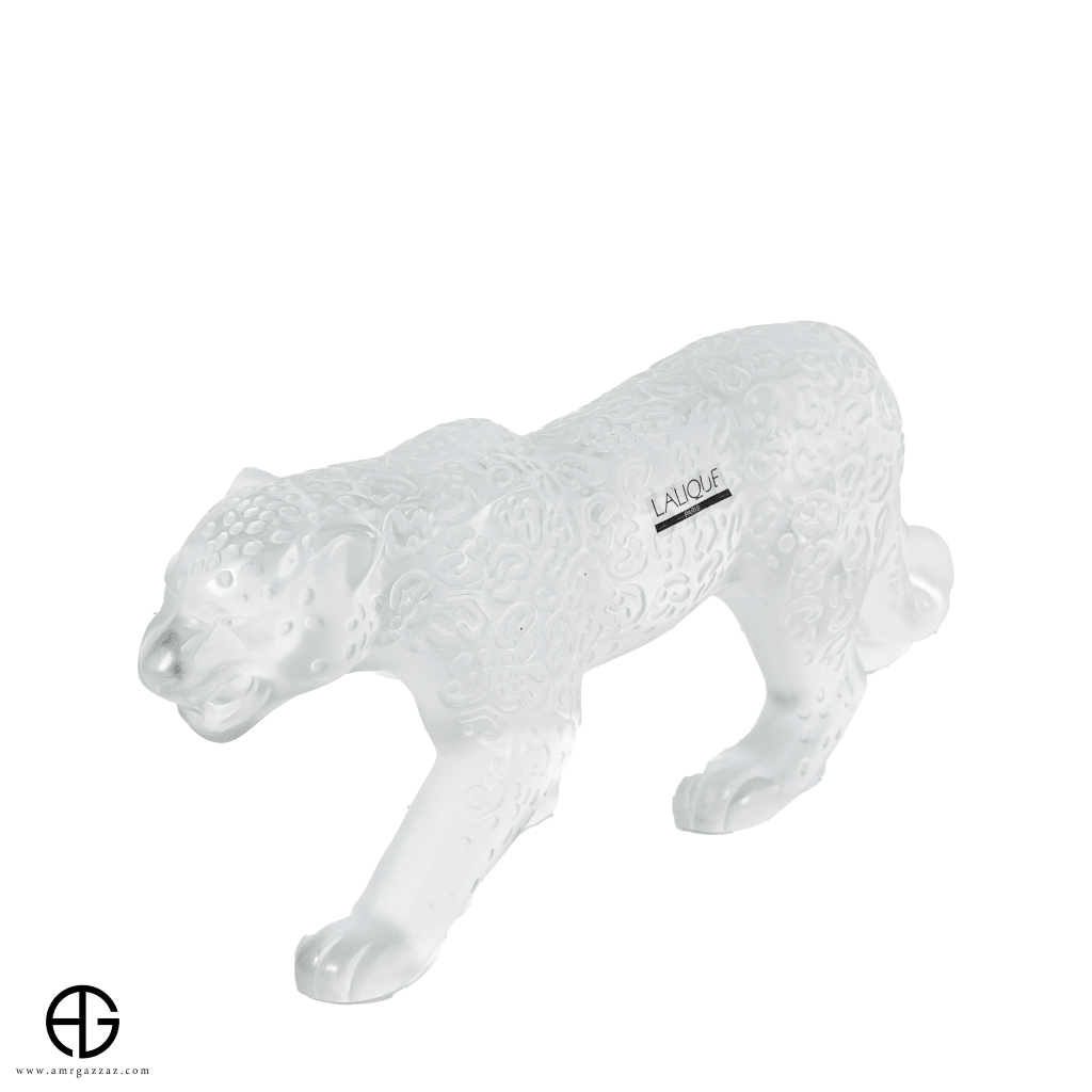 A Lalique Clear and Frosted Glass Rajah Jaguar - Amr Gazzaz Store