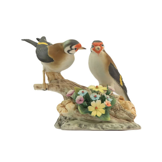 Vintage napoli capidomente couple birds on branch