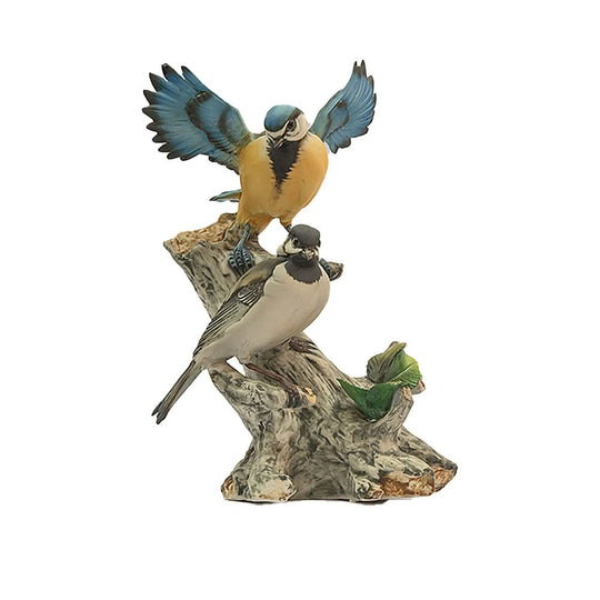 Vintage napoli capidomente couple blue birds on branch