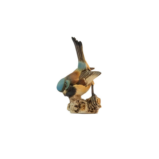 Vintage napoli capidomente blue birds with peache roses
