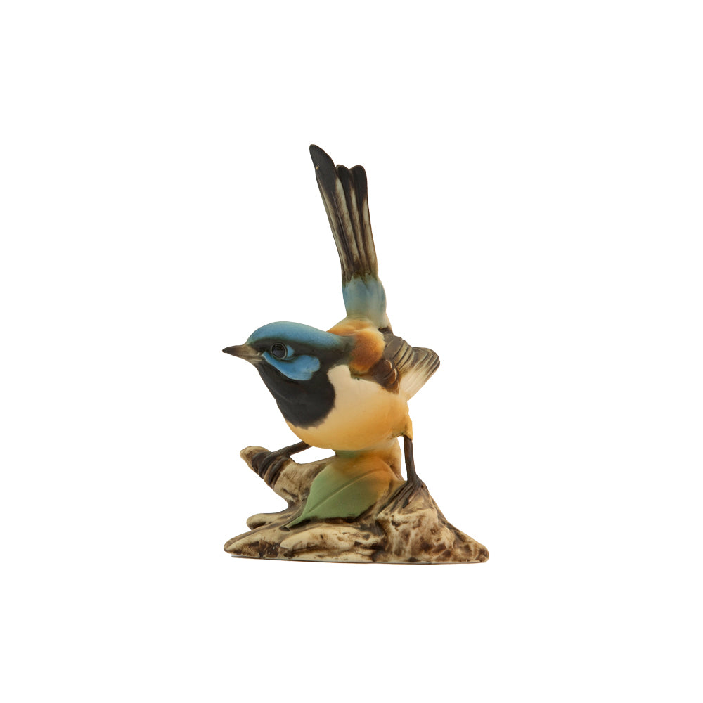 Vintage napoli capidomente blue birds with peache roses