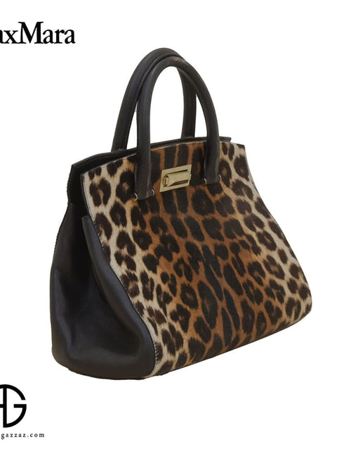 Load image into Gallery viewer, MaxMara Leopard Print Calf Hair Tote Bag (used like new)
