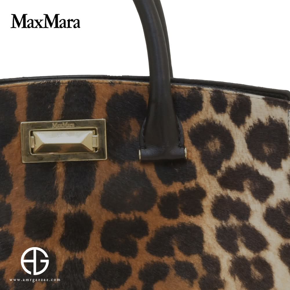 MaxMara Leopard Print Calf Hair Tote Bag (used like new)