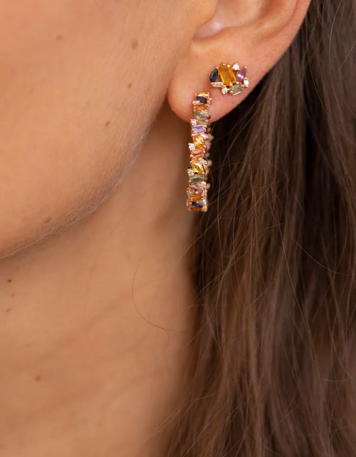 تحميل الصورة إلى عارض المعرض، Day Dream Sapphire Hoops Earrings
