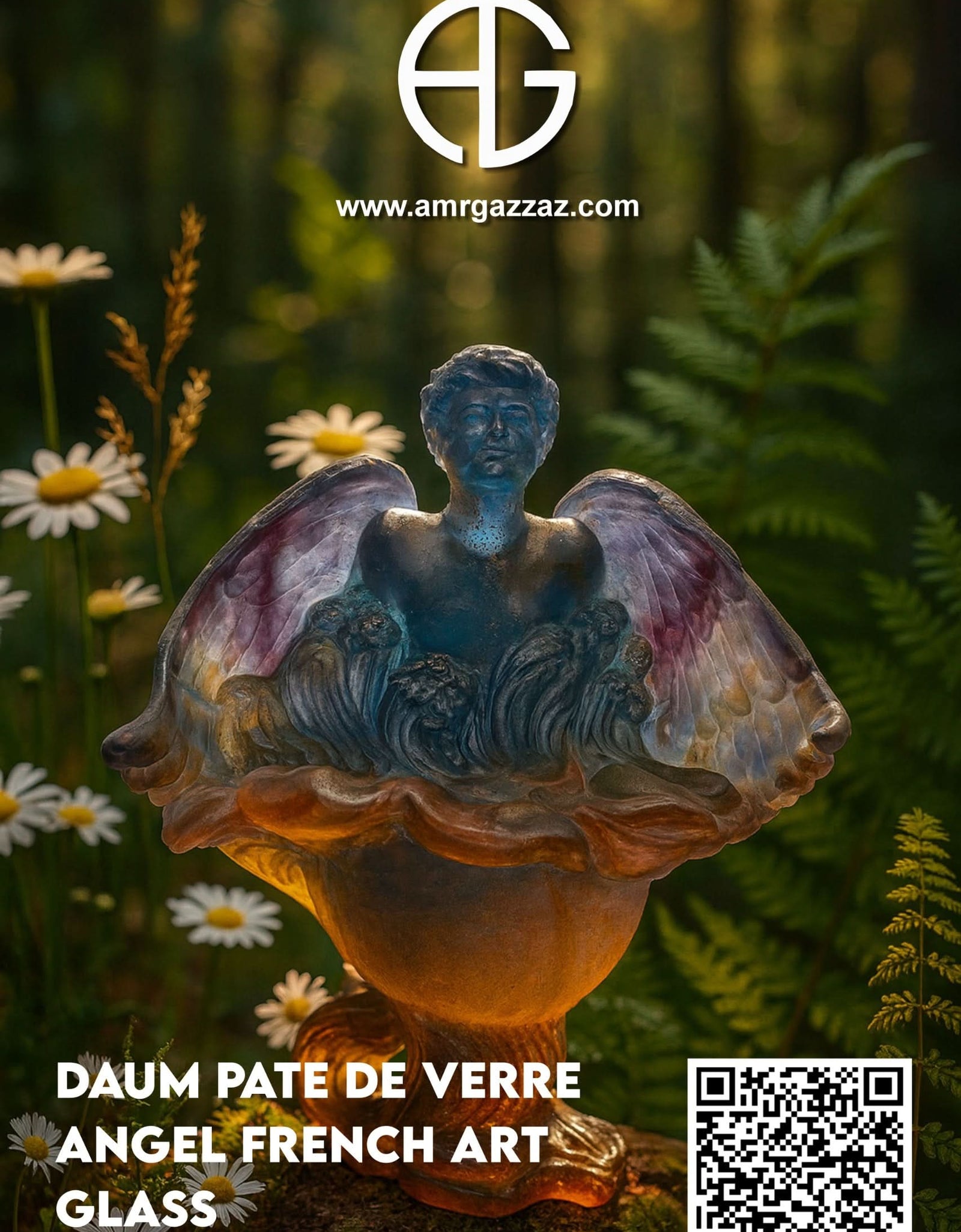 Daum Pate de Verre Angel French Art Glass