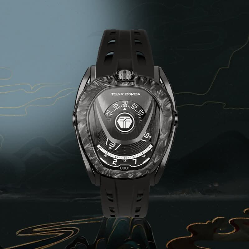 Reactor-Interchangeable Automatic Watch Carbon Fiber Black