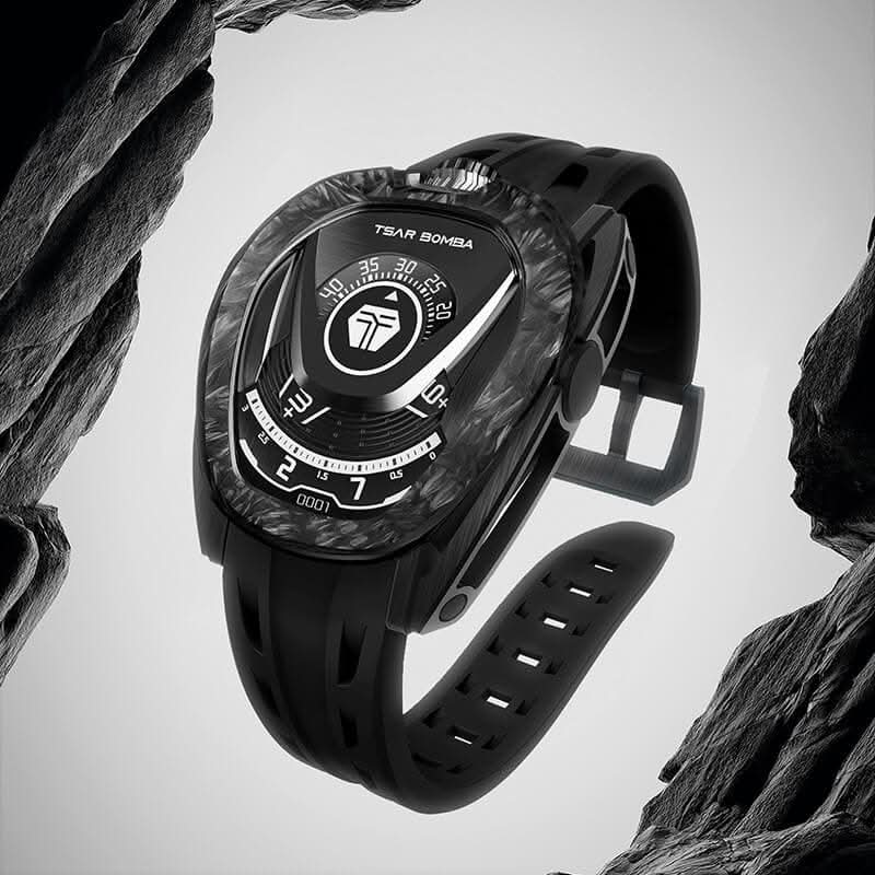 Reactor-Interchangeable Automatic Watch Carbon Fiber Black