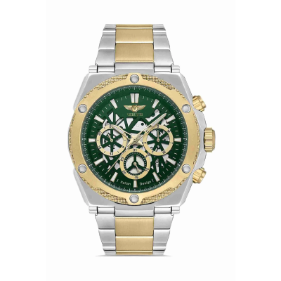 Load image into Gallery viewer, Men’s Luxury Watch Verutti VR-1023-1 – Two-Tone &amp; Green Skeleton
