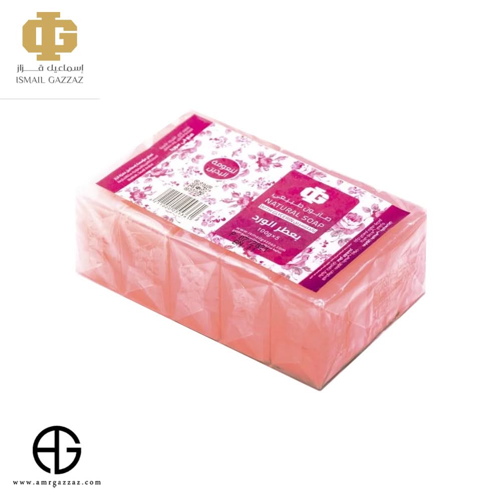 Natural Soap With Rose Scent 100g X 5Pieces