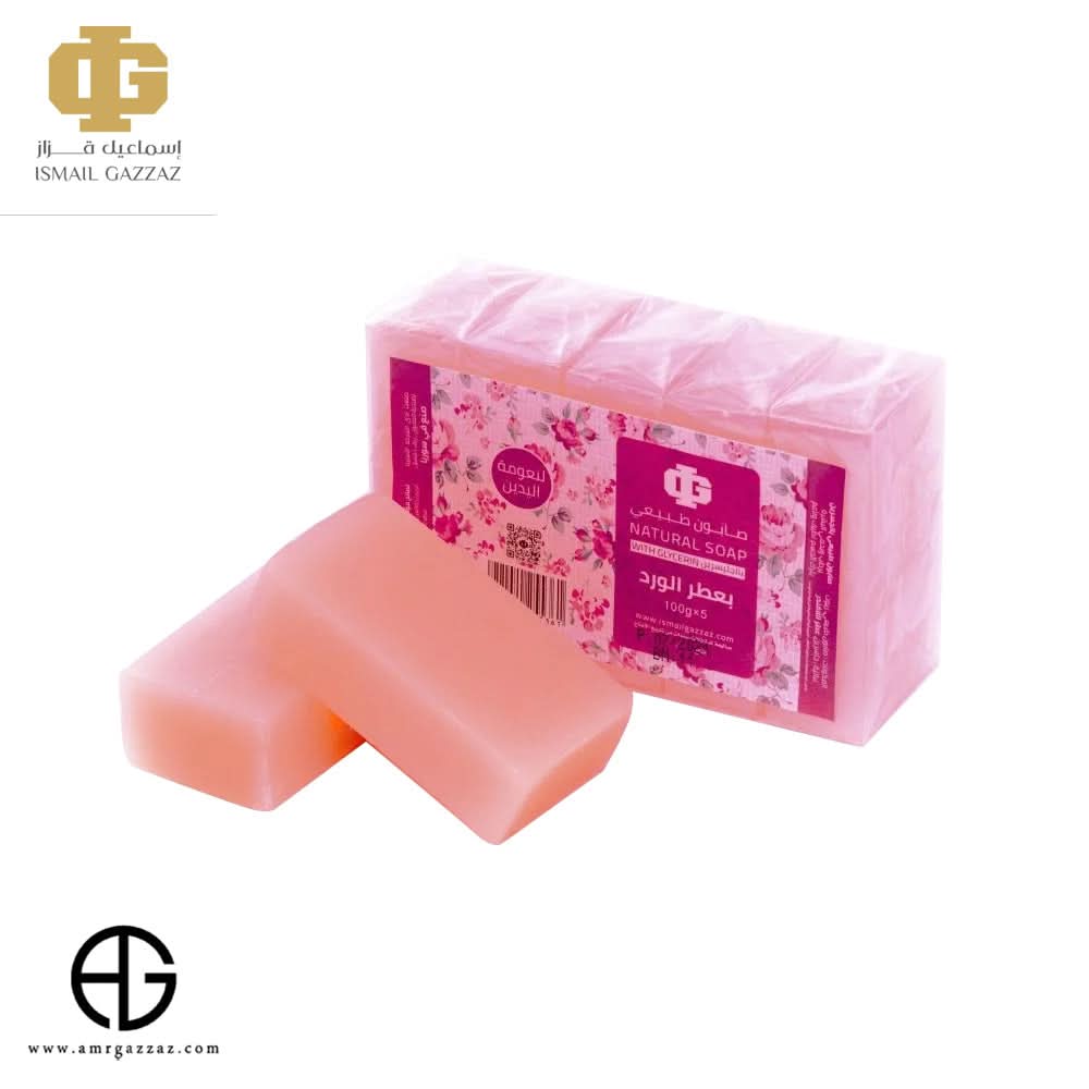 Natural Soap With Rose Scent 100g X 5Pieces