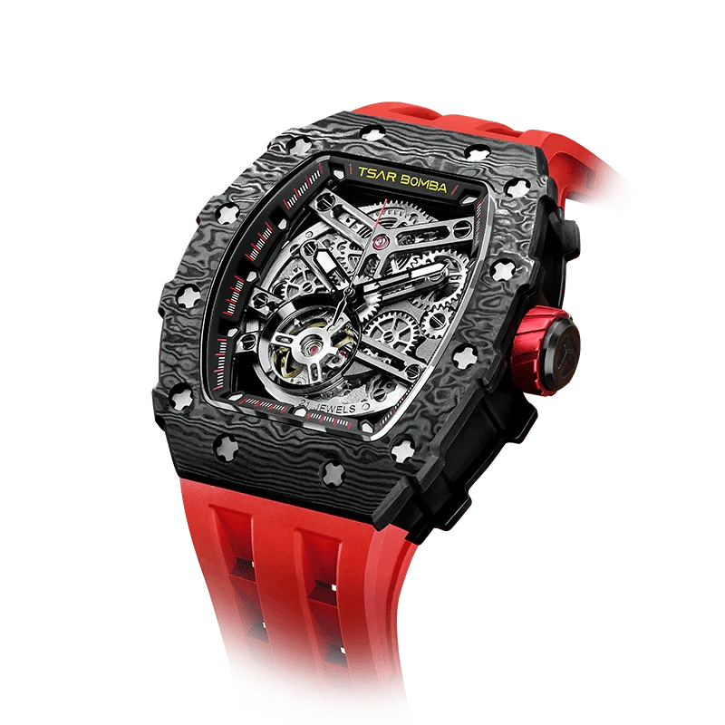 Elemental Series-Carbon Fiber Automatic Watch TB8208CF Passion Red