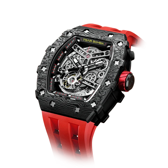 Elemental Series-Carbon Fiber Automatic Watch TB8208CF Passion Red
