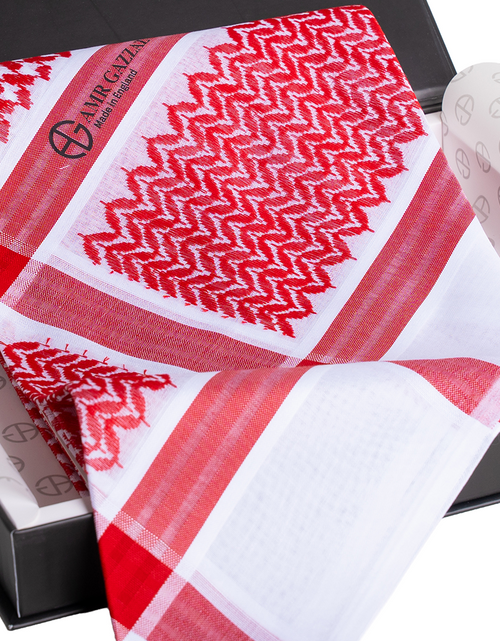 Load image into Gallery viewer, Amr Gazzaz English Shemagh classic red new special 2026 RED 10/6
