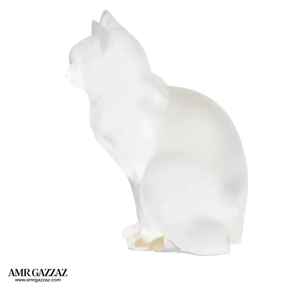 Crystal Lalique France Seated Cat
