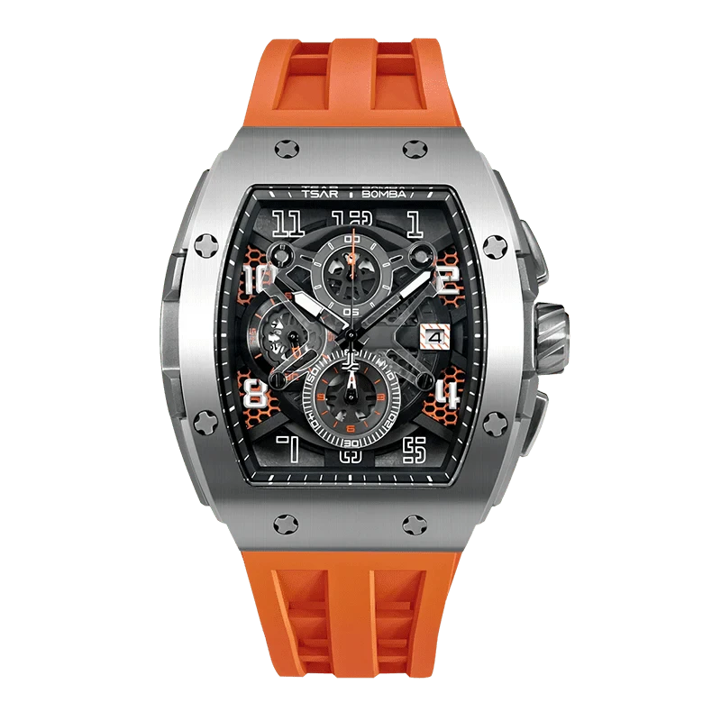 Elemental Series-Quartz Watch TB8211Q Silver Orange