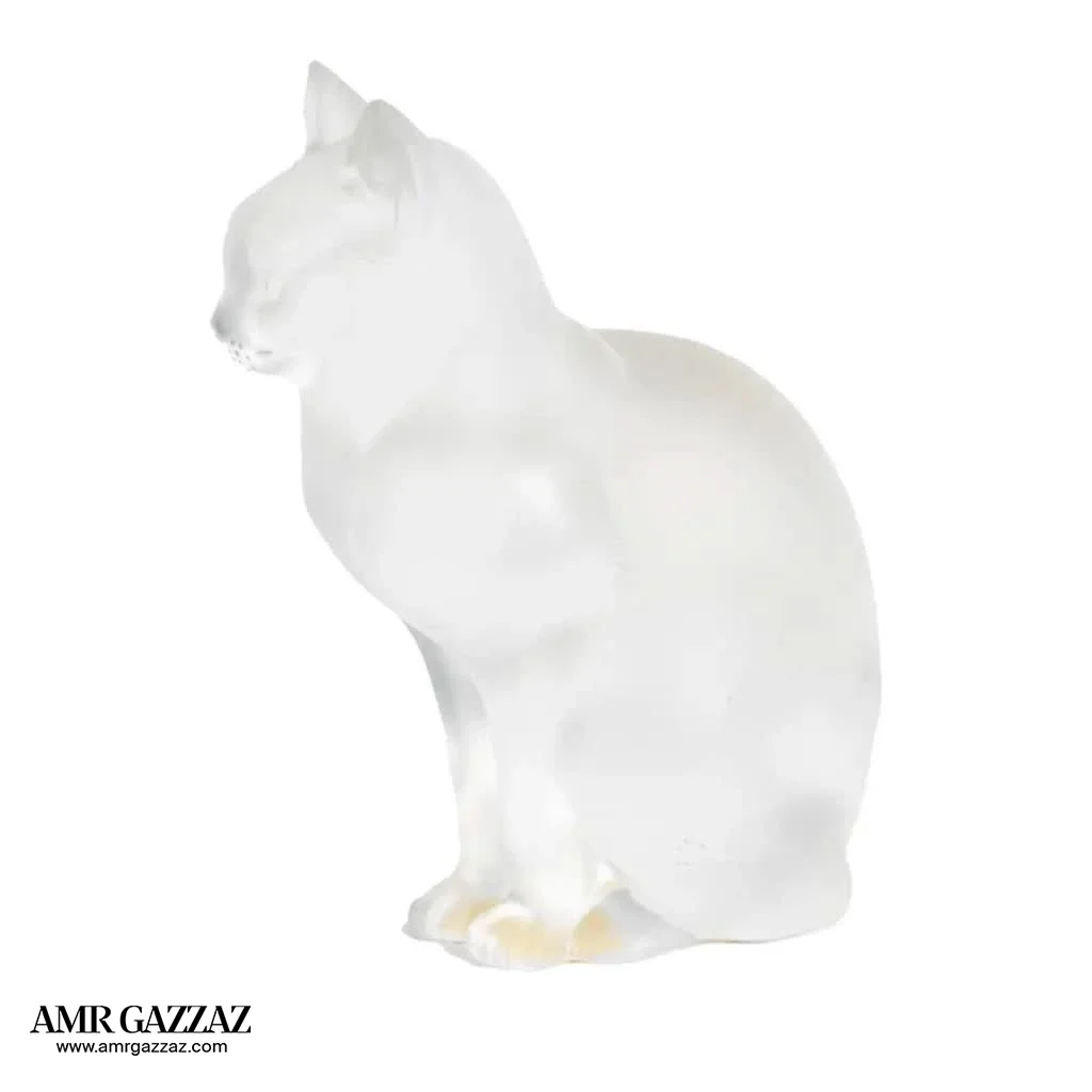 Crystal Lalique France Seated Cat