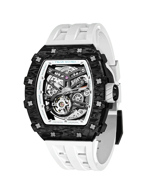 Load image into Gallery viewer, Elemental Series-Carbon Fiber Automatic Watch TB8208CF Elegant White
