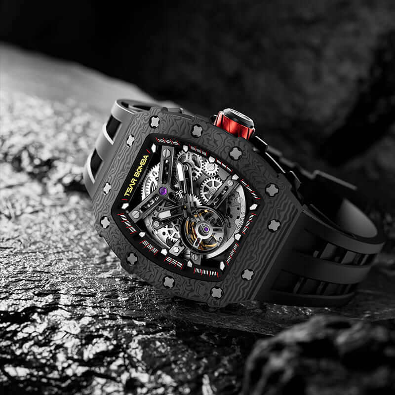 Elemental Series-Carbon Fiber Automatic Watch TB8208CF Cool Black
