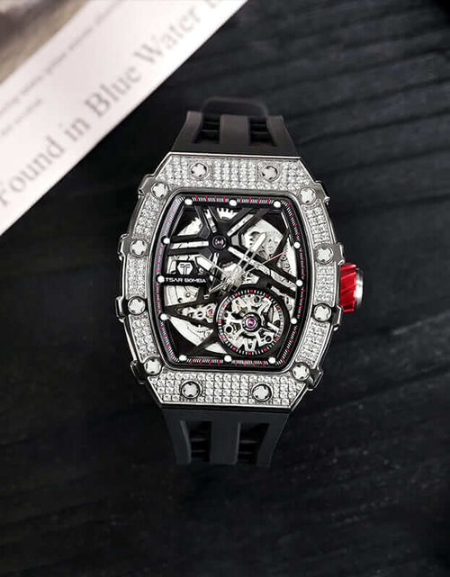 تحميل الصورة إلى عارض المعرض، ساعة Elemental Series-Cubic Zirconia أوتوماتيكية TB8209D سوداء
