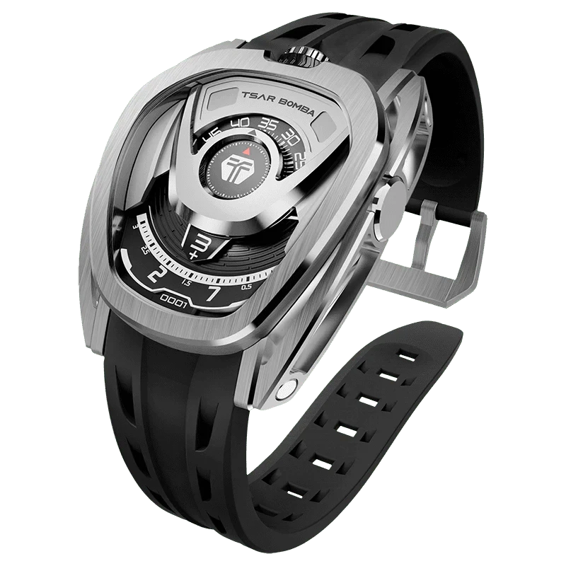 Reactor-Interchangeable Automatic Watch Silver Black