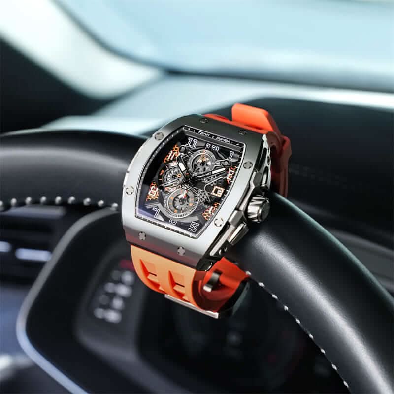 Elemental Series-Quartz Watch TB8211Q Silver Orange