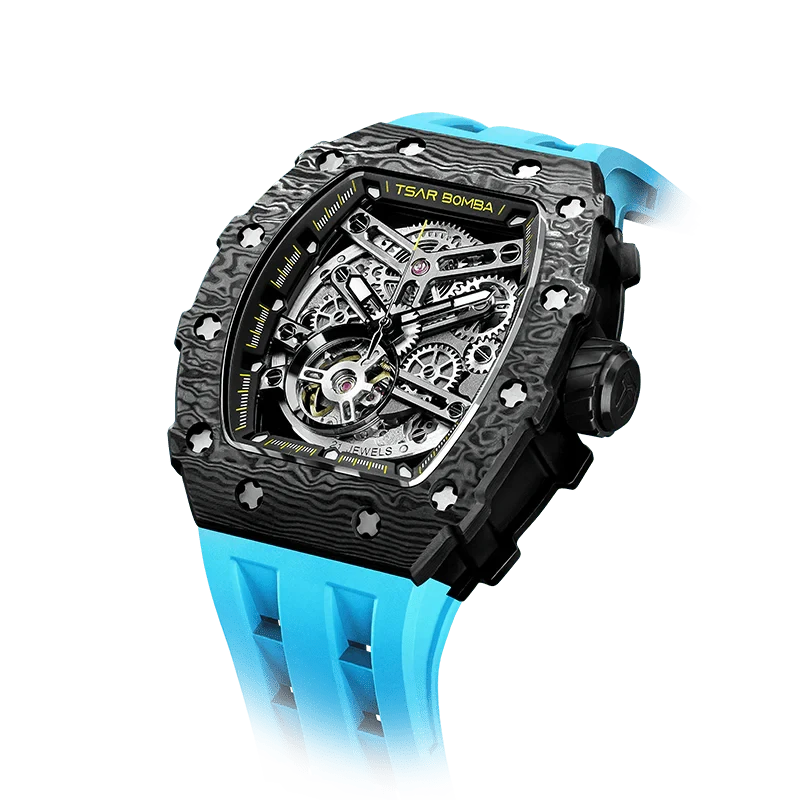Elemental Series-Carbon Fiber Automatic Watch TB8208CF Fashion Blue