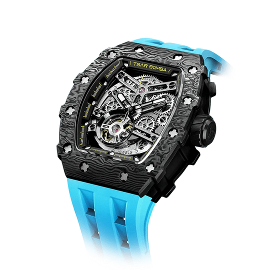 Elemental Series-Carbon Fiber Automatic Watch TB8208CF Fashion Blue