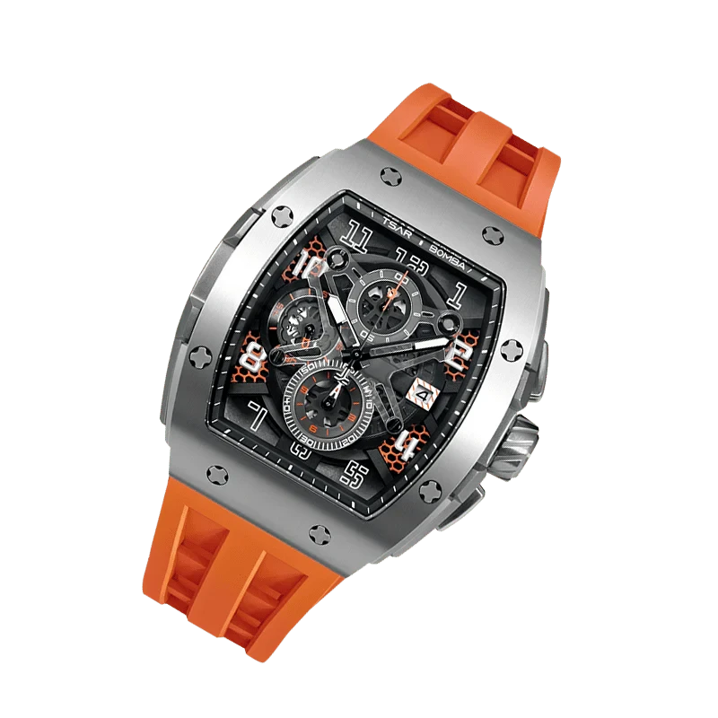 Elemental Series-Quartz Watch TB8211Q Silver Orange