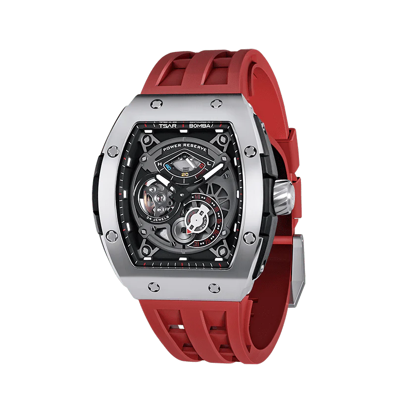 ساعة Elemental Series-Automatic TB8210A فضية حمراء
