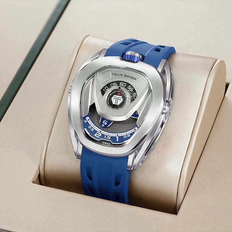 Reactor-Interchangeable Automatic Watch Silver Blue