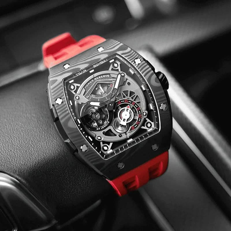 Elemental Series-Carbon Fiber Automatic Watch TB8210CF Passion Red