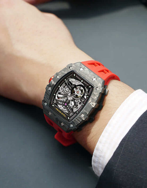 Load image into Gallery viewer, Elemental Series-Carbon Fiber Automatic Watch TB8208CF Passion Red
