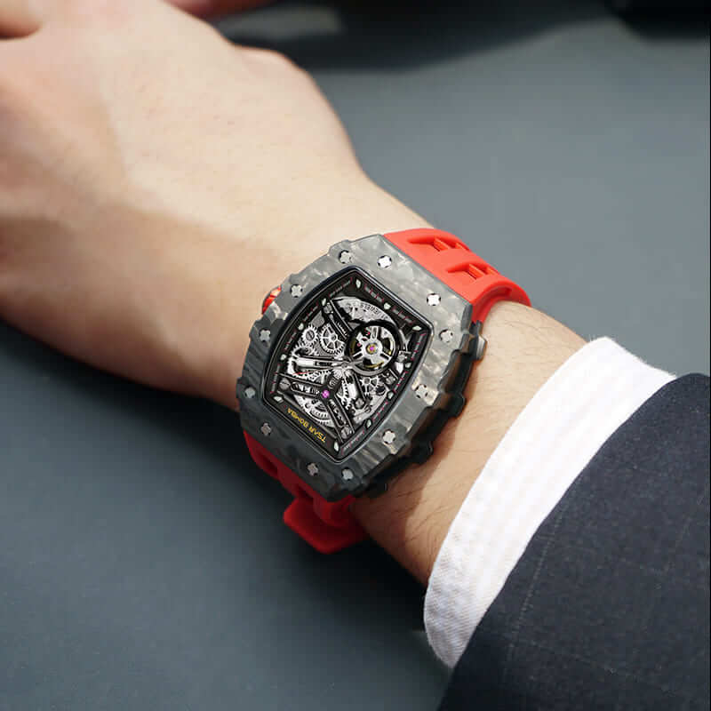 Elemental Series-Carbon Fiber Automatic Watch TB8208CF Passion Red