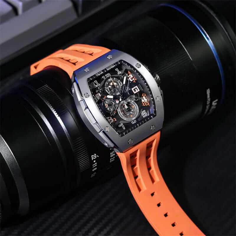 Elemental Series-Quartz Watch TB8211Q Silver Orange