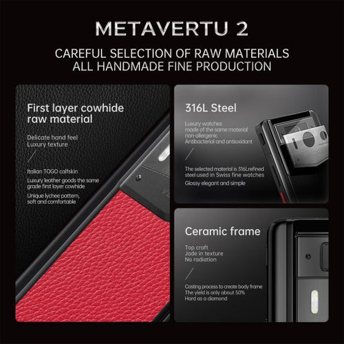 Load image into Gallery viewer, METAVERTU 2 CALFSKIN WEB3 AI PHONE – RASPBERRY RED
