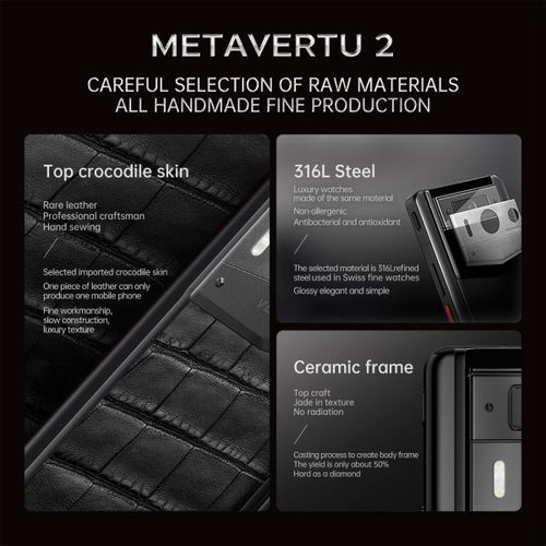 Load image into Gallery viewer, METAVERTU 2 ALLIGATOR SKIN WEB3 AI PHONE – BLACK
