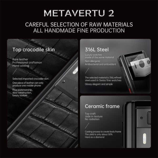 METAVERTU 2 ALLIGATOR SKIN WEB3 AI PHONE – BLACK