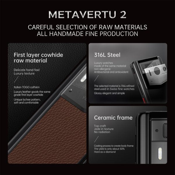 METAVERTU 2 CALFSKIN WEB3 AI PHONE – BROWN