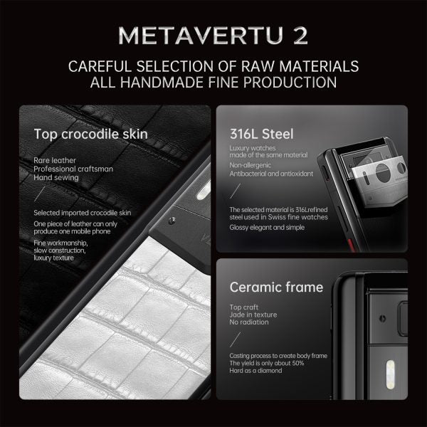 METAVERTU 2 ALLIGATOR SKIN WEB3 AI PHONE – WHITE