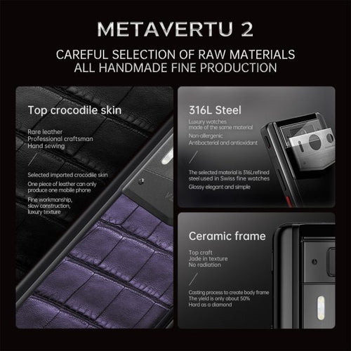 Load image into Gallery viewer, METAVERTU 2 ALLIGATOR SKIN WEB3 AI PHONE – GRAPE PURPLE
