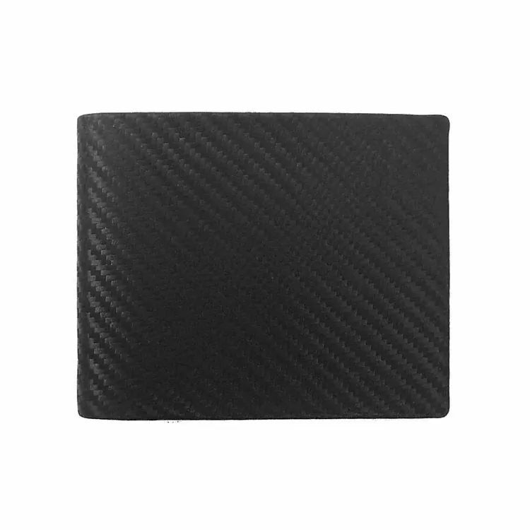 Dunhill men black leather embossed short section folded wallet