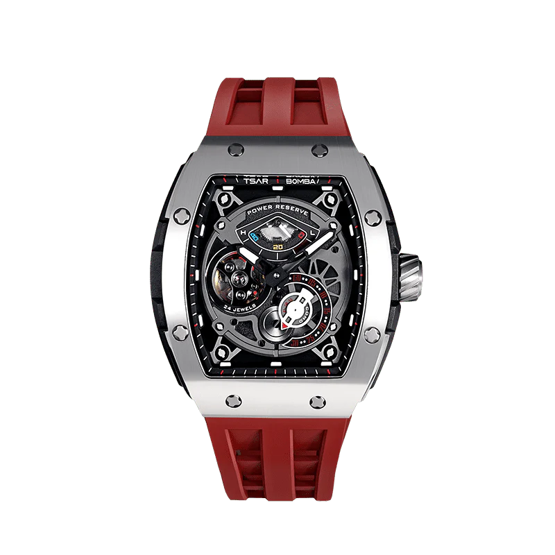 ساعة Elemental Series-Automatic TB8210A فضية حمراء