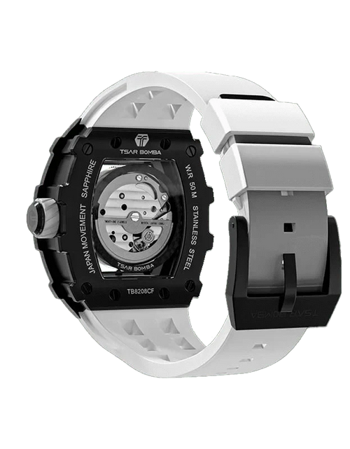 Load image into Gallery viewer, Elemental Series-Carbon Fiber Automatic Watch TB8208CF Elegant White
