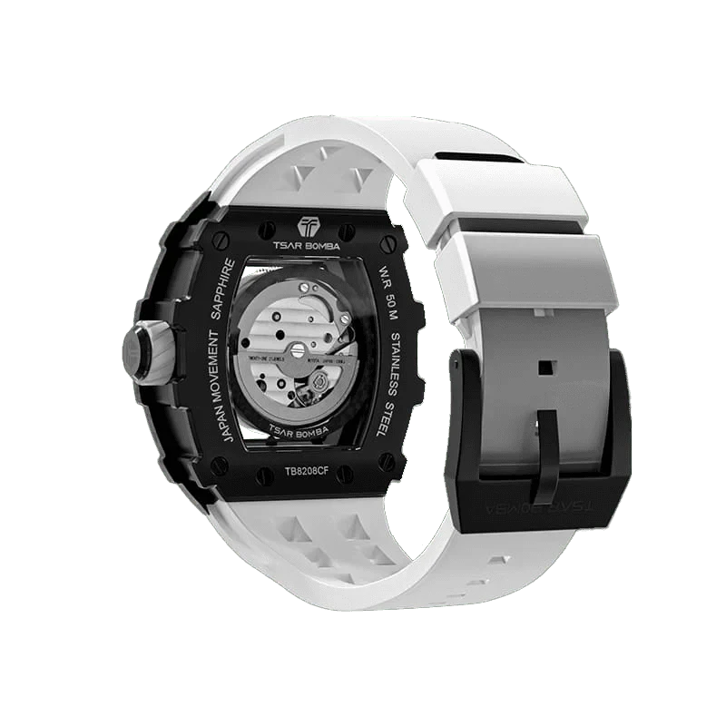 Elemental Series-Carbon Fiber Automatic Watch TB8208CF Elegant White