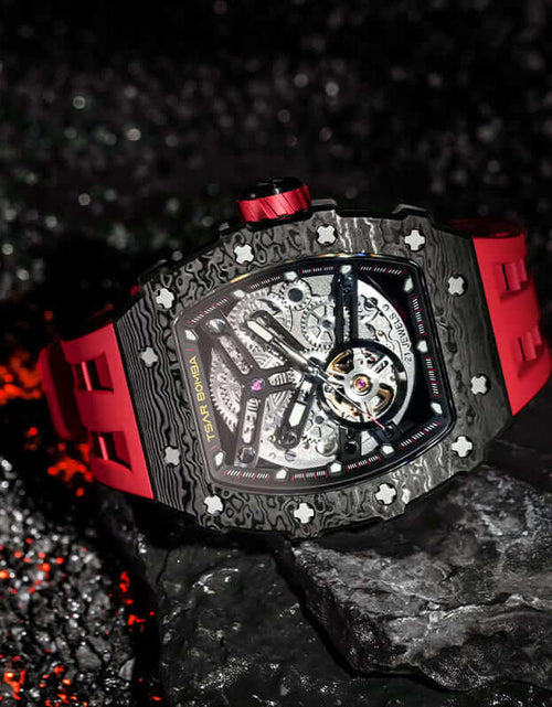 Load image into Gallery viewer, Elemental Series-Carbon Fiber Automatic Watch TB8208CF Passion Red
