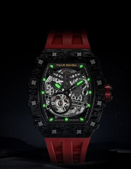 Load image into Gallery viewer, Elemental Series-Carbon Fiber Automatic Watch TB8208CF Passion Red
