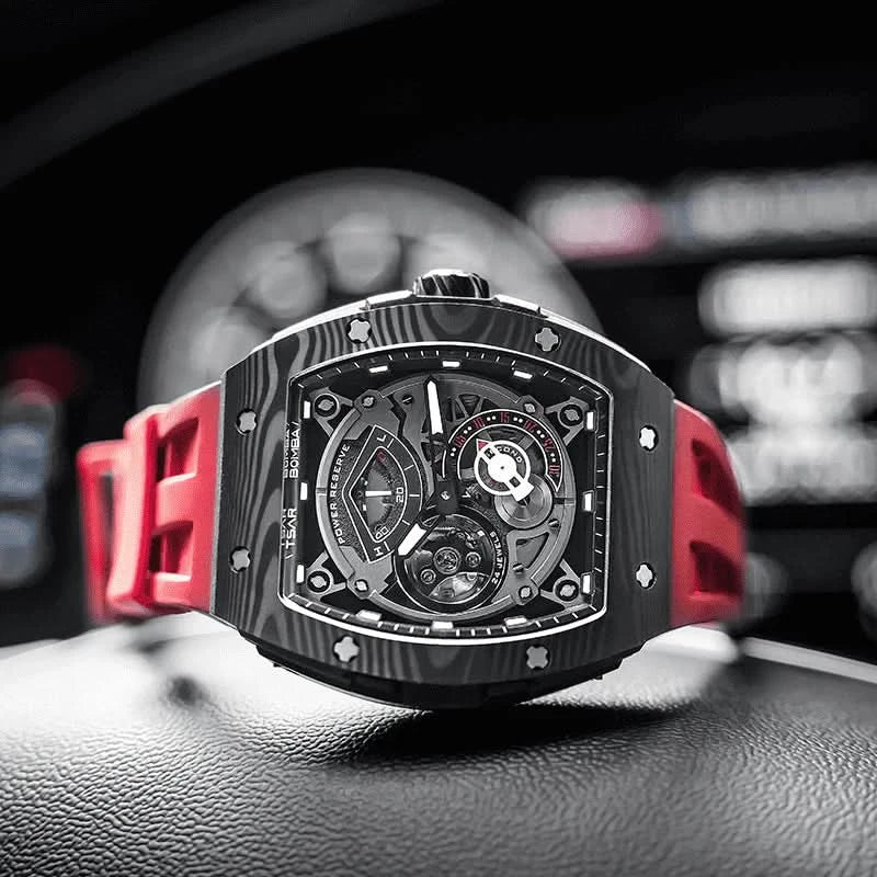 Elemental Series-Carbon Fiber Automatic Watch TB8210CF Passion Red