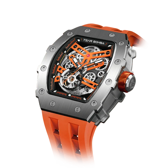 Elemental Series-Automatic Watch TB8208A Silver Orange