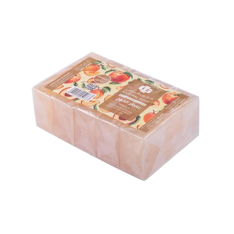 صابون طبيعي برائحة الخوخ، 100 غرام × 5 قطع