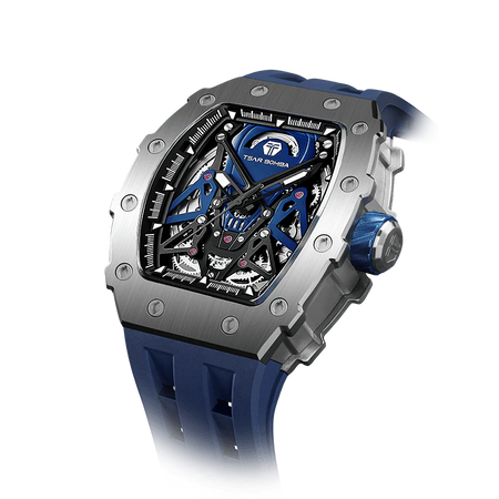 ساعة Elemental Series-Automatic TB8207A باللون الفضي والأزرق